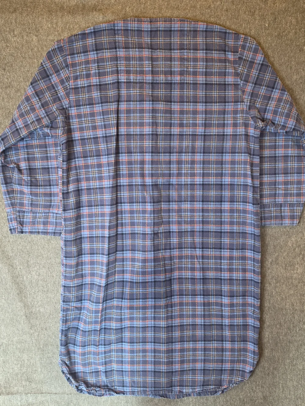 The Vermont Country Store Nightgown Womans Large Blue Plaid Flannel Comfort